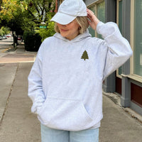 Distressed Pine Tree Sweatshirt, Minimalist Christmas Tree Hoodie, Retro Forest Nature Holiday Pullover, Winter Aesthetic Sweater, Xmas Present