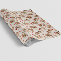 Santa Hat Dog Gift Wrap, Beagle Christmas Wrapping Paper, Festive Beagle Wrapping Paper, Beagle Dog Lover Holiday Gift Wrap Roll