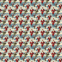 Vintage Winter Sports Gift Wrap, Skiing Santa Wrapping Paper, Retro Christmas Wrapping Paper, Holiday Present Paper Roll