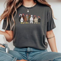 Humorous Holiday Chicken Shirt, Christmas Chicken T-Shirt, Festive Poultry Graphic Tee, Adorable Chicken Christmas Tee, Homesteader Holiday T-Shirt