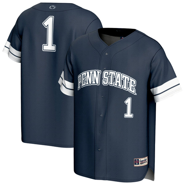 #1 Penn State Nittany Lions Lightweight Collegiate Baseball Fashion Jersey - Navy