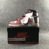 High Top Sneakers, Burgundy White Colorway, Lace Up Design, Casual Gift for Sneaker Fans