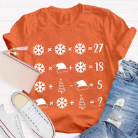 Snowflake Santa Hat Tree Shirt, Math Teacher Christmas T-Shirt, Humorous Math Holiday Tee, Teacher Christmas Present