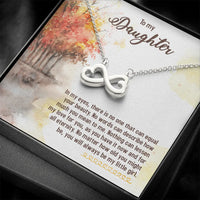 14k White Gold Finish Pendant, Daughter Infinity Heart Necklace, Sentimental Daughter Heart Necklace, Birthday Christmas Present Necklace