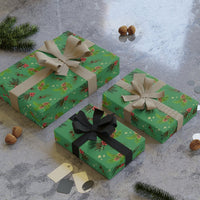 Botanical Christmas Gift Wrap, Pinecone and Holly Berry Wrapping Paper, Rustic Winter Present Wrap, Traditional Holiday Gift Wrapping Paper