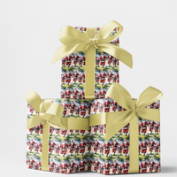 Humorous Sports Holiday Gift Wrap, Soccer Santa Wrapping Paper, Santa Strikes Again Christmas Paper, Soccer Player Present Wrap Roll