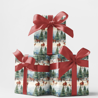 Winter Equestrian Gift Wrap, American Quarter Horse Wrapping Paper, Snowy Horse Holiday Paper Roll, Quarter Horse Christmas Wrapping Paper