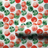 Red and Green Dot Gift Wrap, Watercolor Polka Dot Wrapping Paper, Holiday Dot Wrapping Paper, Festive Christmas Gift Wrap Roll