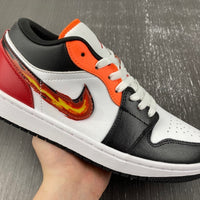 Low Top Sneakers, White Black Red Colorway, Lace Up Design, Casual Gift for Sneaker Fans
