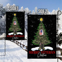 Camo Tree Military Boots Flag, Merry Veteran Christmas Garden Flag, Double-Sided Veterans Day Holiday Flag, Patriotic Military Present