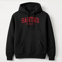 Retro Varsity Holiday Sweatshirt, Santa's Favorite Christmas Hoodie, Comfy Santa Season Hooded Pullover, Unisex Christmas Winter Hoodie