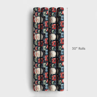 Gamer Santa Gift Wrap, Video Game Controller Wrapping Paper, Kids Christmas Wrapping Paper, Retro Gaming Holiday Paper Roll