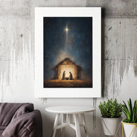 Star of Bethlehem Wall Art, Nativity Scene Canvas Wall Art, Religious Christian Canvas Print, Holy Night Wall Decor, Christmas Canvas Present