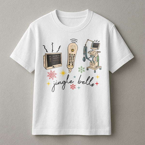 Medical Equipment Jingle Bells Shirt, Nurse Christmas T-Shirt, Humorous RN Hospital Staff Tee, Christmas Healthcare Worker Ho