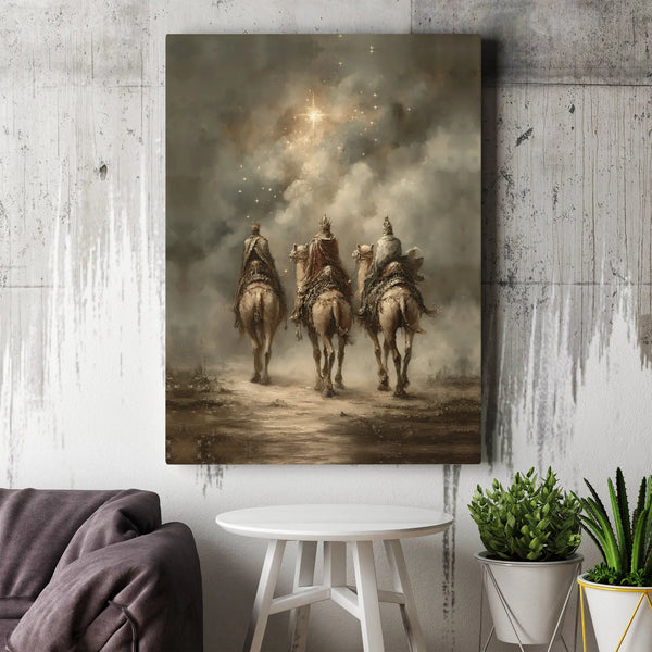 Star of Bethlehem Nativity Canvas Print, Three Wise Men Canvas Art, Christian Magi Christmas Canvas, Religious Holiday Wall D