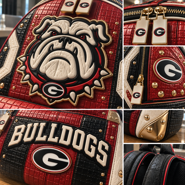 UGA Attitude - Bulldog Crest Backpack in Red, Black and Bone - main