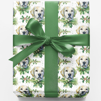 Dog Holiday Gift Wrap, Golden Retriever Christmas Wrapping Paper, Festive Golden Retriever Wrap Paper, Dog Lover Xmas Present Paper Roll