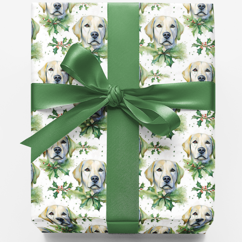 Dog Holiday Gift Wrap, Golden Retriever Christmas Wrapping Paper, Festive Golden Retriever Wrap Paper, Dog Lover Xmas Present Paper Roll