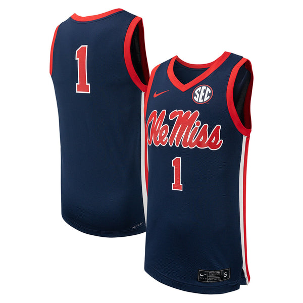 #1 Ole Miss Rebels Replica Basketball Jersey - Navy