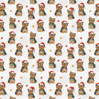 Yorkshire Terrier Holiday Gift Wrap, Yorkie Christmas Wrapping Paper, Santa Hat Yorkie Wrapping Paper, Adorable Dog Lover Christmas Gift Wrap