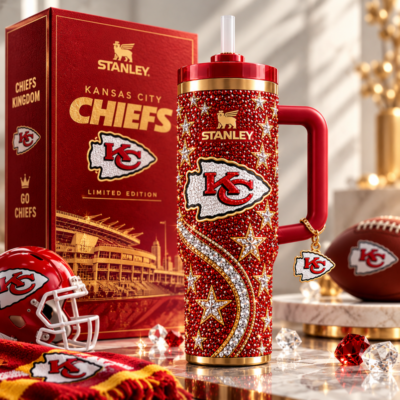 KC Chiefs Bold Emblem Tumbler with Sparkle