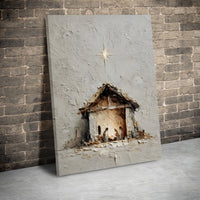 Textured Impasto Holy Family Wall Art, Nativity Scene Canvas Print, Modern Christian Scripture Decor, Religious Christmas Home Present