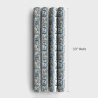 Watercolor Ice Skating Park Gift Wrap, Winter Cityscape Wrapping Paper, Snowy City Holiday Present Paper, Christmas Gift Wrapping Paper