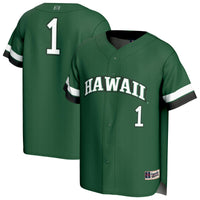 #1 Hawaii Rainbow Warriors Lightweight Collegiate Baseball Fashion Jersey - Green