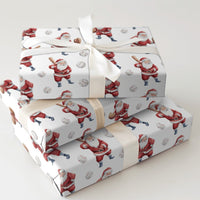 Sports Christmas Gift Wrap, Baseball Santa Wrapping Paper, Watercolor Santa Baseball Wrapping Paper, Holiday Sports Fan Gift Wrapping Paper