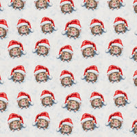 Adorable Rodent in Santa Hat Gift Wrap Roll, Christmas Mouse Wrapping Paper, Pet Lover Holiday Wrapping Paper, Festive Christmas Present Wrap