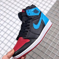 Sneakers, Blue Black Red Colorway, Lace Up Design, Casual Gift for Sneaker Fans