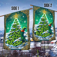 Shamrock Tree Leprechaun Yard Flag, Irish Christmas Garden Flag, St Patricks Holiday Outdoor Flag, Double-Sided Celtic Lawn Decor
