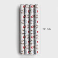 White Lab Coat Christmas Gift Wrap, Doctor Santa Wrapping Paper, Watercolor Medical Santa Wrapping Paper, Nurse Doctor Holiday Gift Wrap