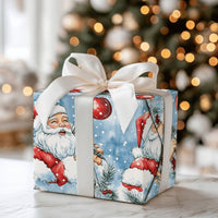 Vintage Microphone Santa Gift Wrap, Singing Santa Wrapping Paper, Musical Christmas Wrapping Paper, Festive Holiday Present Gift Wrap