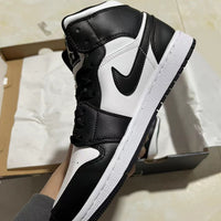 Mid Top Sneakers, White Black Colorway, Lace Up Design, Casual Gift for Sneaker Fans
