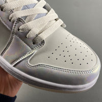 Low Top Sneakers, Silver Colorway, Lace Up Design, Casual Gift for Sneaker Fans