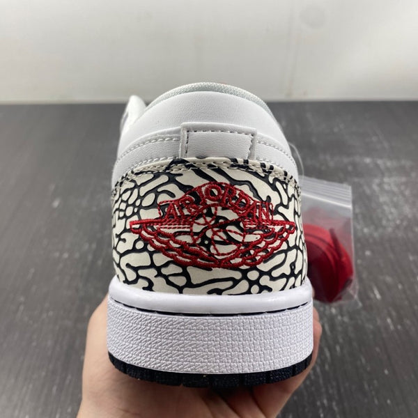 Low Top Sneakers, White Gray Colorway, Snake Pattern, Lace Up Design, Casual Gift for Sneaker Fans