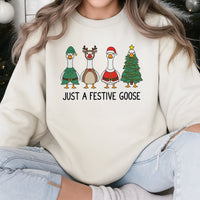 Adorable Holiday Bird Christmas Sweatshirt, Festive Goose Christmas Sweatshirt, Humorous Winter Animal Crewneck, Comfy Xmas Goose Sweatshirt, Present