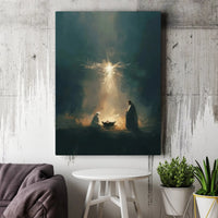 Holy Family Christmas Canvas Wall Art, Nativity Scene Canvas Print, Christian Scripture Canvas Art, Religious Manger Scene Holiday Present