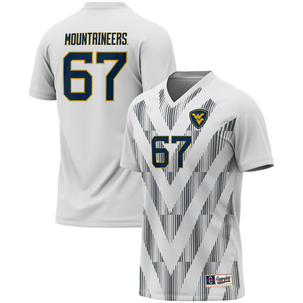#1 West Virginia Mountaineers Lightweight Soccer Fashion Jersey - White