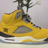 High Top Sneakers, Yellow Black Colorway, Lace Up Design, Casual Gift for Sneaker Fans