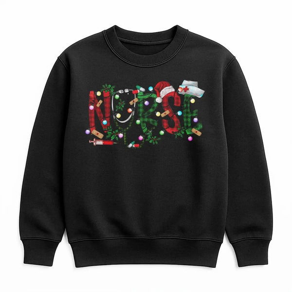 Buffalo Plaid Medical Crewneck, Nurse Christmas Sweatshirt, Festive RN Holiday Sweatshirt, Nursing Student Sweater, Adorable 