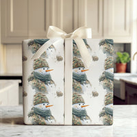 Tactical Soldier Christmas Gift Wrap, Military Camo Snowman Wrapping Paper, Army Veteran Holiday Paper, Festive Present Wrapping Paper, Present