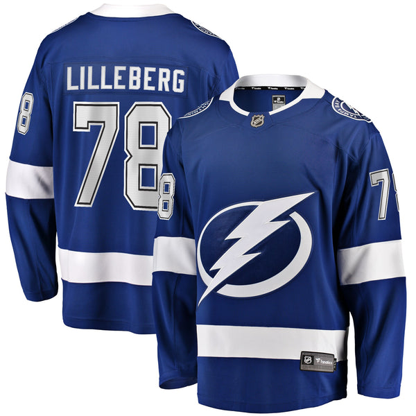 Tampa Bay Lightning Emil Lilleberg Blue Home Premier Breakaway Player Jersey