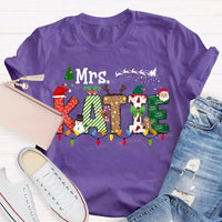 Custom Name Holiday T-Shirt, Personalized Christmas Lights Shirt, Festive Christmas Lights Tee, Adorable Xmas Family Shirt, Holiday Party Present