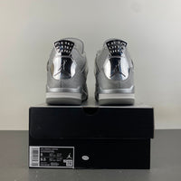 Retro Mid Top Sneakers, Silver Colorway, Metallic Finish, Lace Up Design, Casual Gift for Sneaker Fans