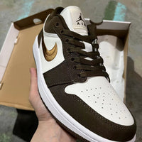 Low Top Sneakers, Brown White Colorway, Lace Up Design, Casual Gift for Sneaker Fans
