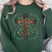 Christmas Cross Sweatshirt, Be the Light Sweatshirt, Christian Bible Verse Crewneck, Rustic Holiday Sweater, Faith Present for Women and Men