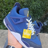 Mid Top Sneakers, Blue White Colorway, Lace Up Design, Casual Gift for Sneaker Fans