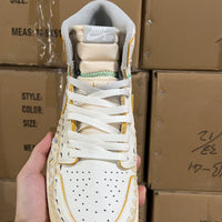 Basketball Shoes, White Colorway, Retro, High Top, Breathable Design, Lace Up Design, Casual Gift for Shoe Lovers